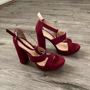 ANDREA Romantic Red Suede High Heels